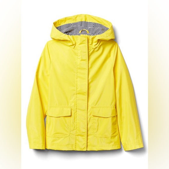 GAP Jackets & Blazers - GAP Bright Yellow Hooded Raincoat